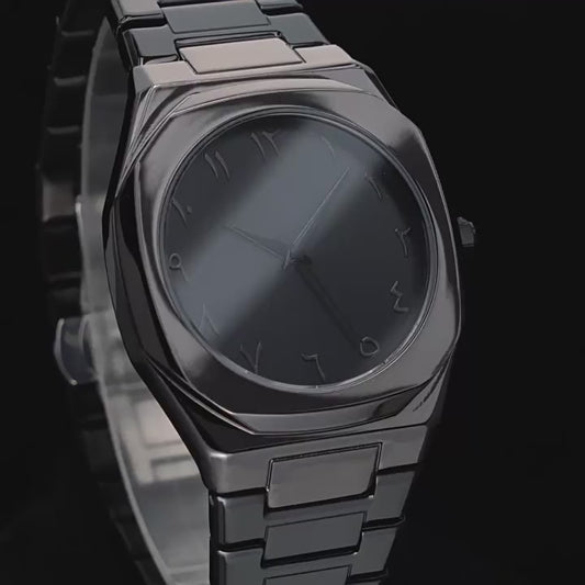 Premium Black Arabic Aura Watch